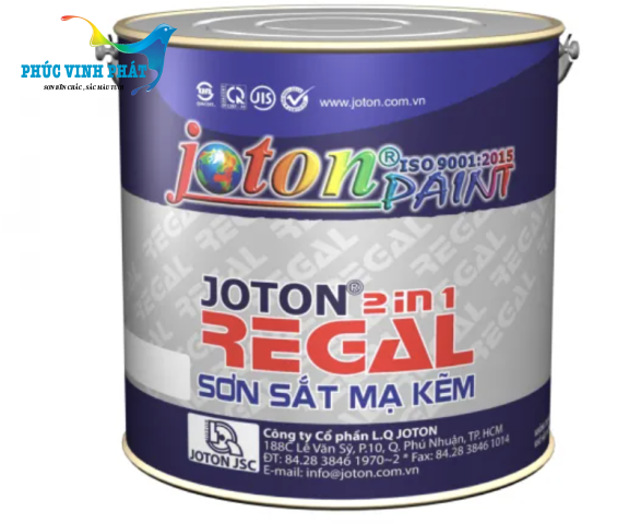 Sơn sắt mạ kẽm JOTON REGAL MÀU TRẮNG BÓNG, ĐEN BÓNG, MÀU NHŨ